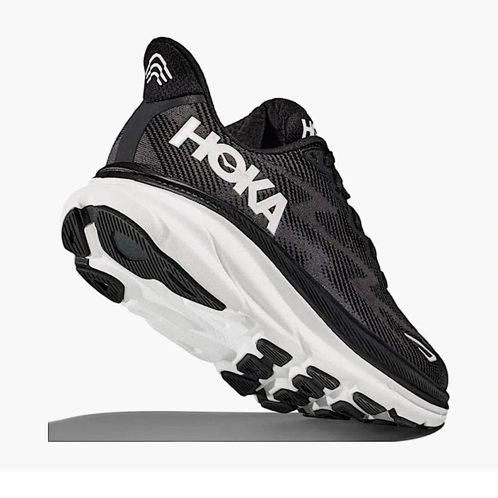 HOKA One One Clifton 9 Sneakers in Black and White - Picture 2 of 16